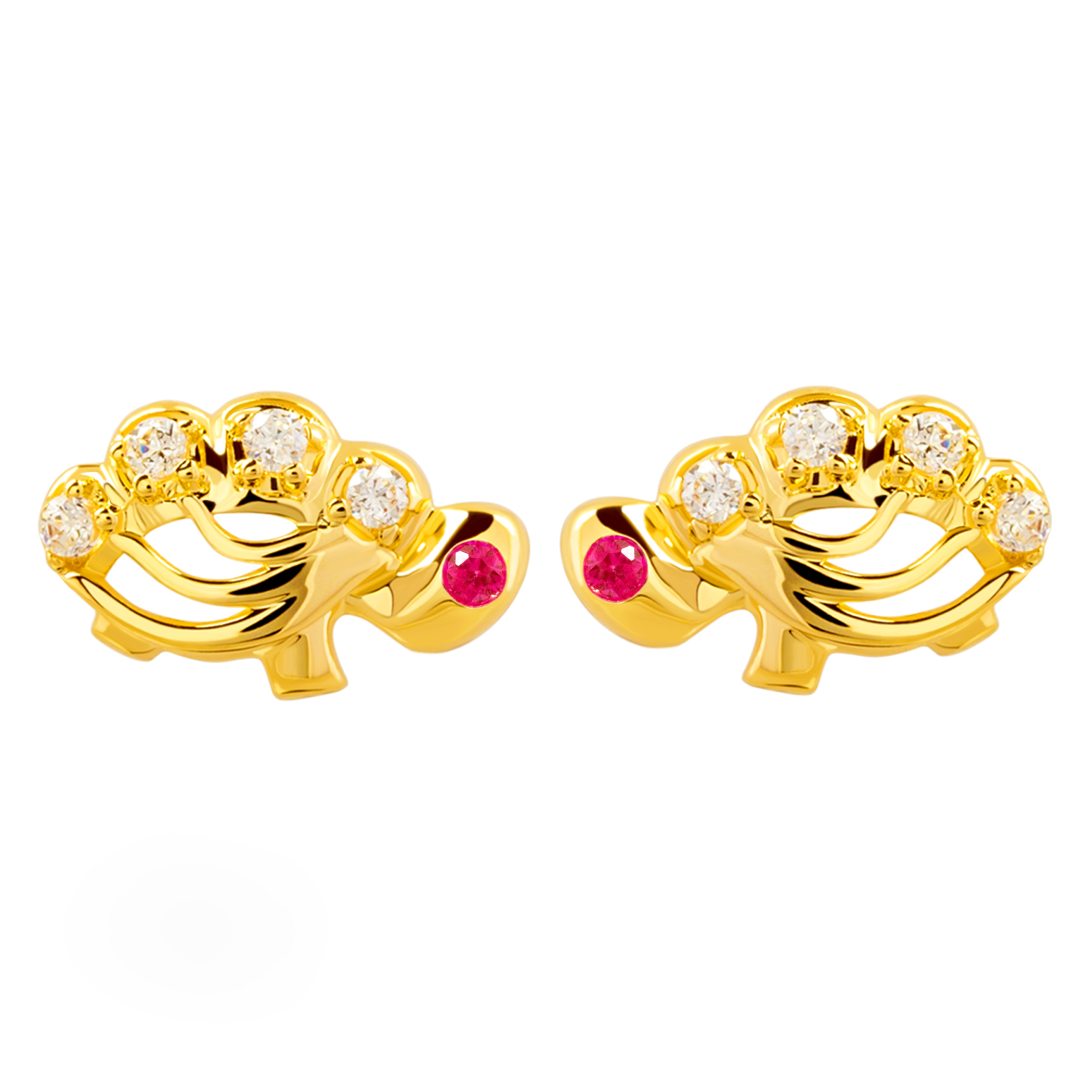 14k Gold The Lovely Turtle Earrings (JE31743)