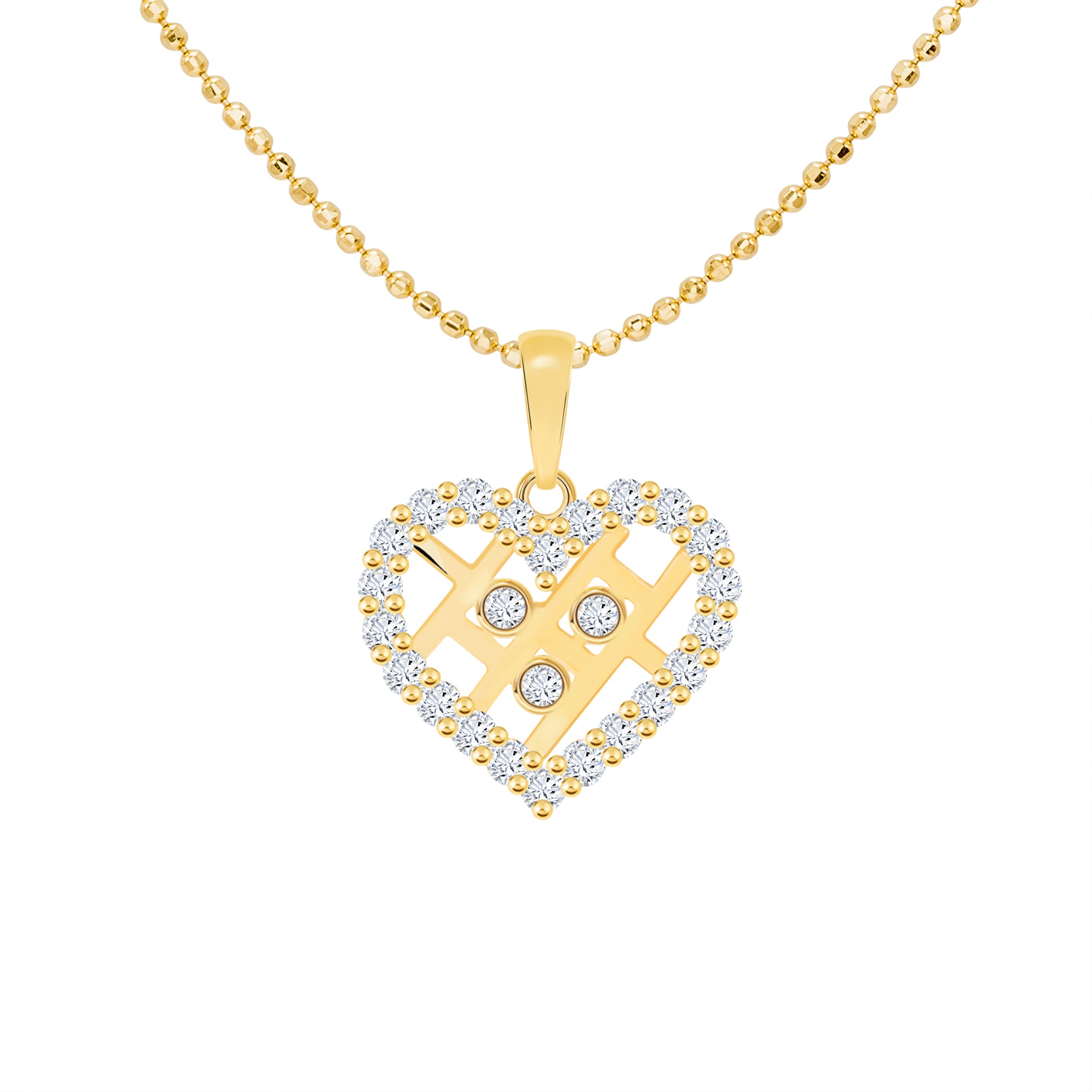 14k Gold The Woven Heart Pendant (JP6124)