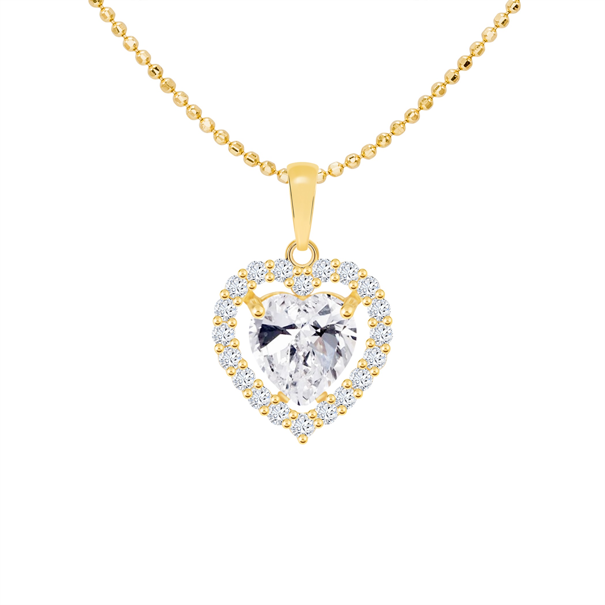 14k Gold Shine Heart Pendant (JP6117)