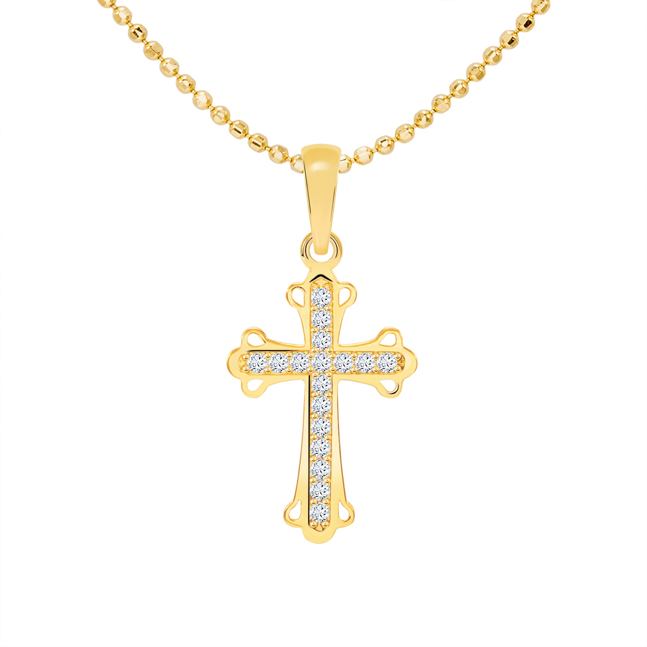 14k Gold Cross Pendant (JE6120)