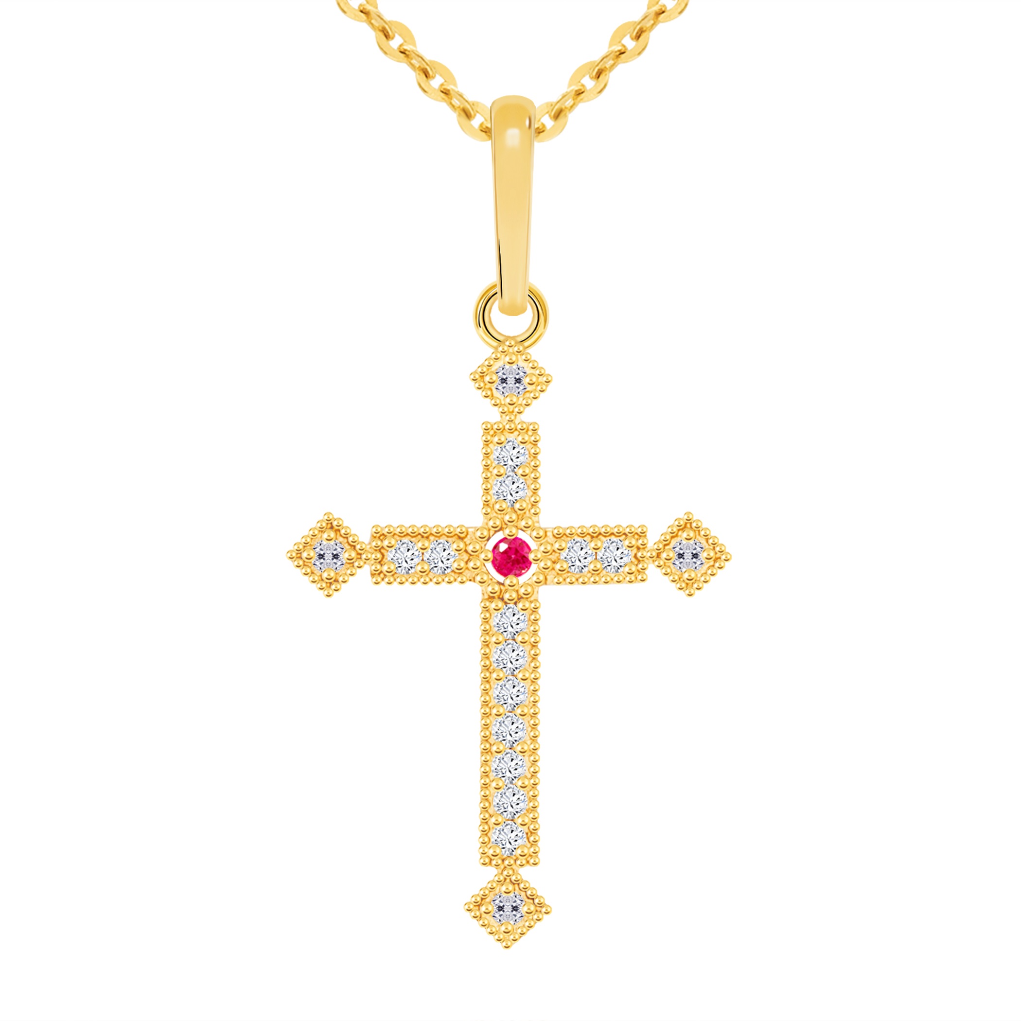 14k Gold Cross Pendant (JP6539)